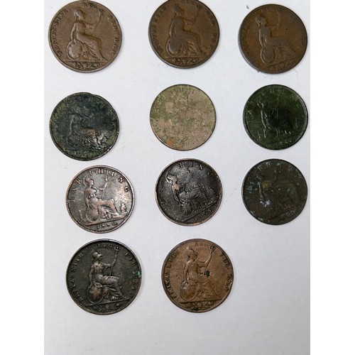 80 - Collection of Queen Victoria Farthings Young Head to Old Head including 1839/ 40/ 43/  47/ ?/ 60/ 60... 