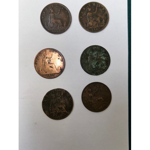 80 - Collection of Queen Victoria Farthings Young Head to Old Head including 1839/ 40/ 43/  47/ ?/ 60/ 60... 