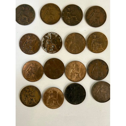 81 - Collection of Farthings Edward VII, George V, George VI &  Elizabeth II - 57 in total - see  photos ... 