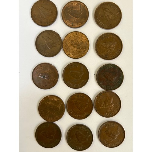 81 - Collection of Farthings Edward VII, George V, George VI &  Elizabeth II - 57 in total - see  photos ... 