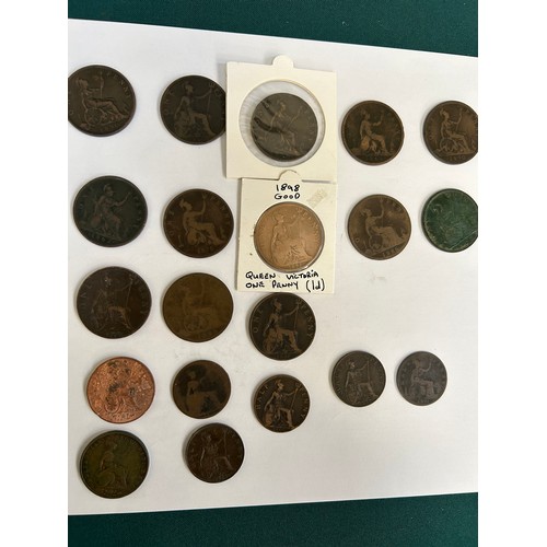 89 - Copper coins, pennies and half pennies, George IV halfpenny 1826 & the rest Victoria