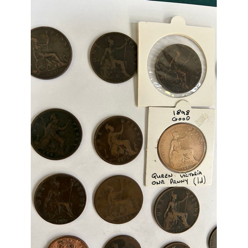 89 - Copper coins, pennies and half pennies, George IV halfpenny 1826 & the rest Victoria