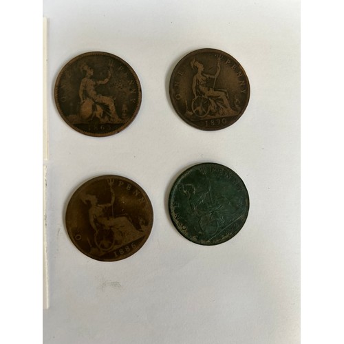 89 - Copper coins, pennies and half pennies, George IV halfpenny 1826 & the rest Victoria