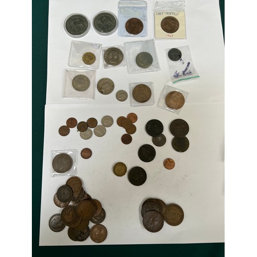 94 - Bag of mostly pre decimal British coins to include 1933 Shilling fine, 1936 Florin fine, 1937 Florin... 