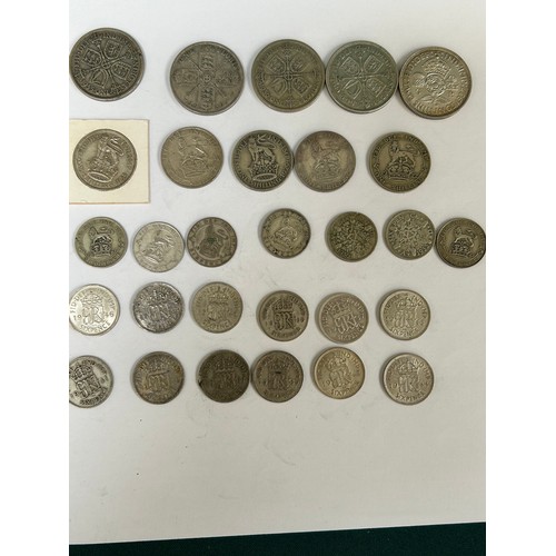 95 - Pre 1947 British silver coins including Florins 1925, 1935 f, 1936, 1936 f, 1937 f, Shillings 1933 f... 