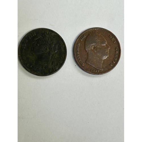 82 - George IV Farthing 1822 & William IV 1837