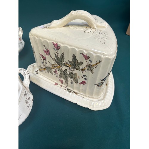 440 - Pair of Victorian Staffordshire tureens and a matching sauce tureen, 