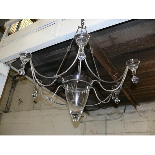 64 - VERY LARGE HANGING GLASS CHANDELIER CANDLE HOLDER