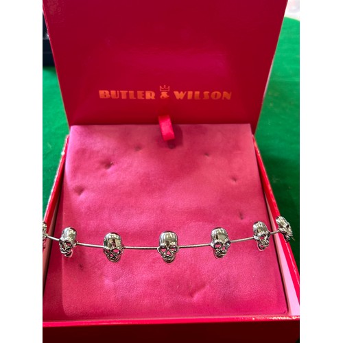 8 - BUTLER & WILSON DESIGNER JEWELLERY SKULL CHOKER NECKLACE OR HEADBAND  WITH ORIGINAL BOX