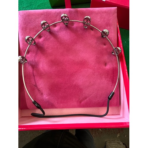 8 - BUTLER & WILSON DESIGNER JEWELLERY SKULL CHOKER NECKLACE OR HEADBAND  WITH ORIGINAL BOX