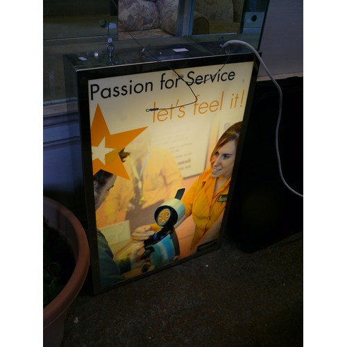 53 - ADVERTISING LIGHT UP POSTER PASSION FOR SERVICE