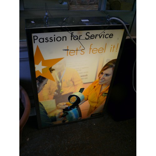 53 - ADVERTISING LIGHT UP POSTER PASSION FOR SERVICE