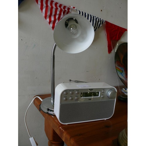 496 - A BUSH DAB RADIO AND DESK LAMP