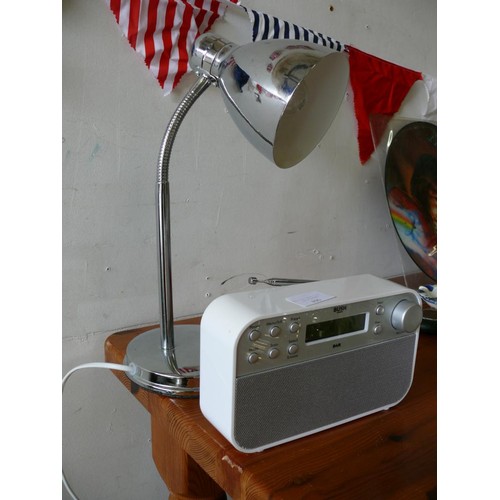 496 - A BUSH DAB RADIO AND DESK LAMP