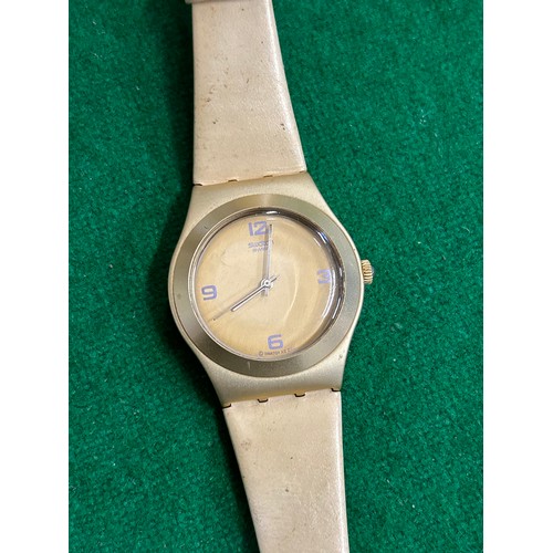 30 - LADIES SWATCH WATCH IN BLUSH COLOUR  