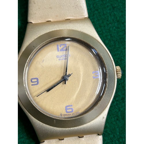 30 - LADIES SWATCH WATCH IN BLUSH COLOUR  