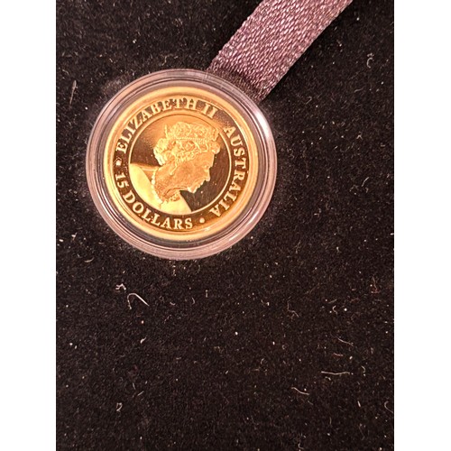 77A - A 2019 Australian 15 Dollar 24 ct gold proof coin (1/10th Oz) in presentation box