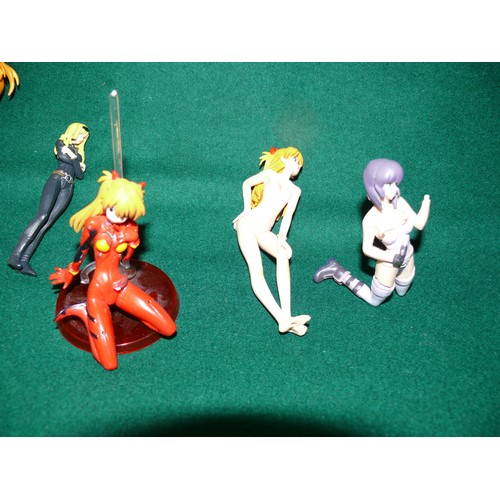 68 - 6 MANGA FIGURES TO INCLUDE ASUKA LANGLEY, GHOST IN THE SHELL AND COWBOY BEBOP