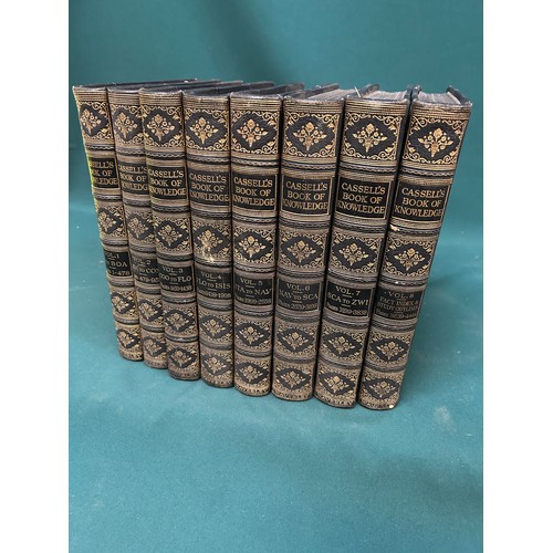 266 - Cassell's Book of Knowledge in 8 Volumes - published circa 1924 by The Waverley Book Company Ltd - g... 