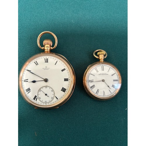 67 - A good 9ct gold open faced pocket watch the enamel dial marked 