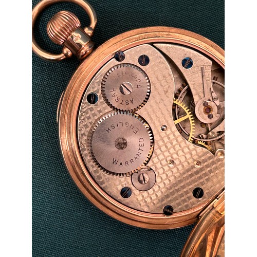 67 - A good 9ct gold open faced pocket watch the enamel dial marked 