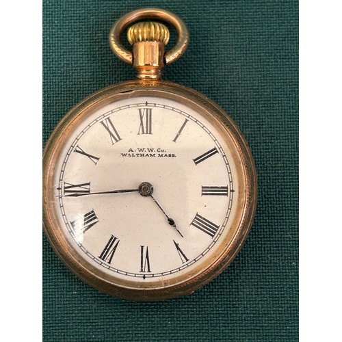 67 - A good 9ct gold open faced pocket watch the enamel dial marked 