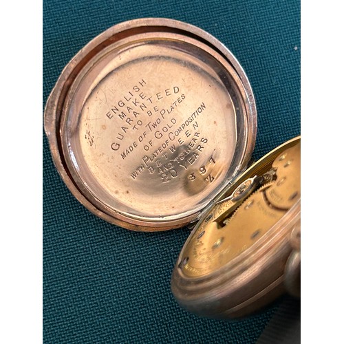 67 - A good 9ct gold open faced pocket watch the enamel dial marked 