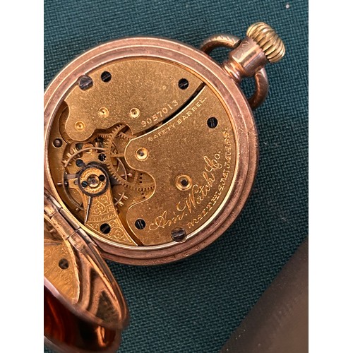 67 - A good 9ct gold open faced pocket watch the enamel dial marked 