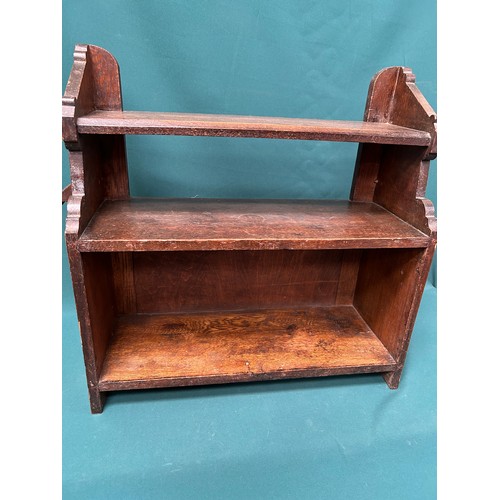 321 - Victorian solid oak bookshelf - probably ecclesiastical - 62cm x 62cm