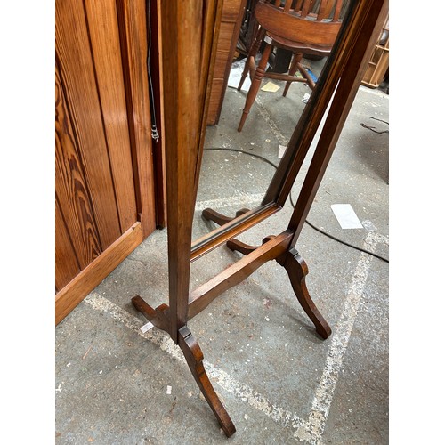 507 - 1920's oak framed cheval dressing mirror