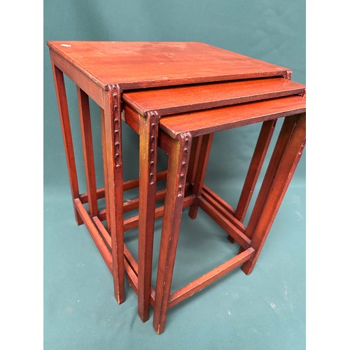 515 - Circa 1930's nest of 3 small mahogany tables