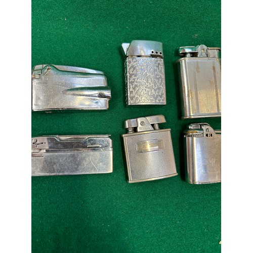 117 - 6 vintage chome plated cigarette lighters to include four by Ronson 