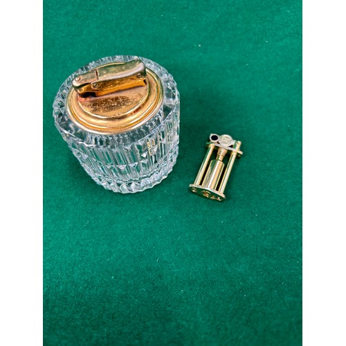 117F - An Atomic Tiffany lighter and a Colibri table lighter with Webb Corbett crystal base