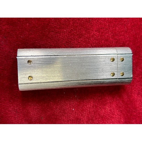 62B - A genuine palladium plated Santos de Cartier lighter serial number C 82655, brushed satin finish wit... 