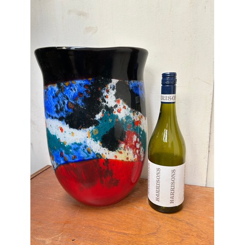 169A - Large multicoloured Murano cased glass vase  believed to be a limited edition for the year 2000. 36c... 