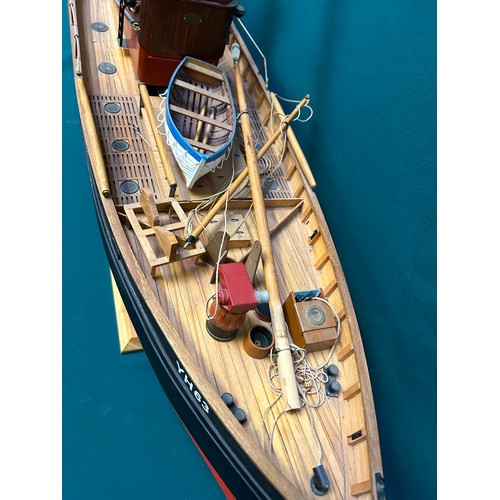 140 - A fabulous large hand crafted model of A Wooden Steam Drifter, the 