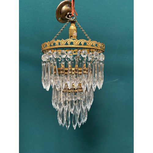 304 - Triple waterfall crystal drop ceiling light fitting -7