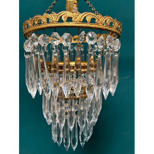 304 - Triple waterfall crystal drop ceiling light fitting -7