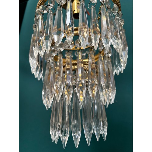 304 - Triple waterfall crystal drop ceiling light fitting -7