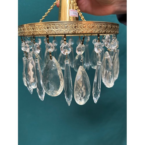 317 - Vintage coronet style chandelier light fitting with large pear shaped and elongated crystal lustres.... 