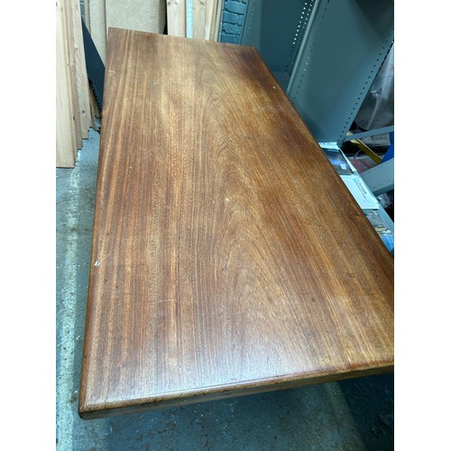 499 - A good quality late 20th Century teak refectory table - 150cm x 65cm x 76cm