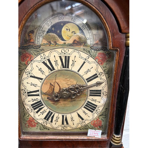 270 - An Antique Dutch Wall Clock by JWA (Warmink). The face painted with a dutch river scene. Aperture fo... 