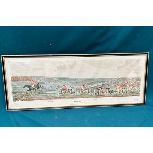 167A - Antique hand coloured hunting print 