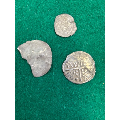 122 - Three early coins including Edward I Silver penny 1307 - 1309, London mint, 18mm dia, 1.38 grams, a ... 