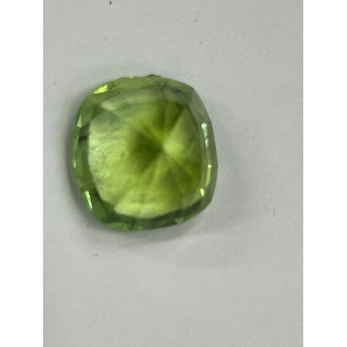 45A - Peridot semi-precious gemstone cushion cut 10mm x 11mm