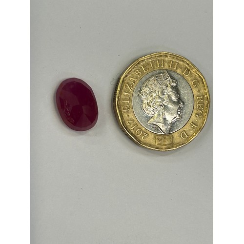 45B - Oval cut Ruby gemstone 12mm x 9mm