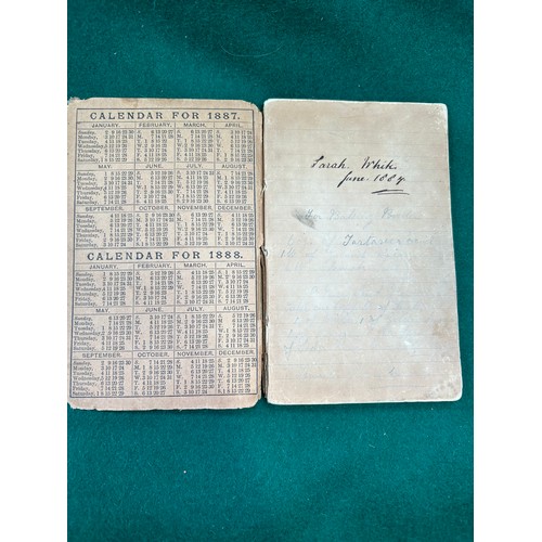 242 - Victorian Ladies hand written recipe book for Sara White June 1887. Puddings, cakes, 