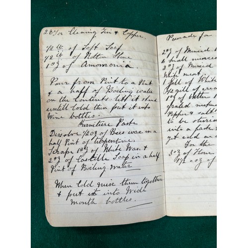 242 - Victorian Ladies hand written recipe book for Sara White June 1887. Puddings, cakes, 