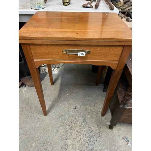 456 - 1970's sewing machine and walnut veneered table by Hereward complete with instructions, accessories ... 