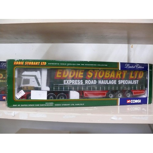 83 - EDDIE STOBART DAF XF SUPER SPACE CAB CURTAINSIDE CC13201, BOXED